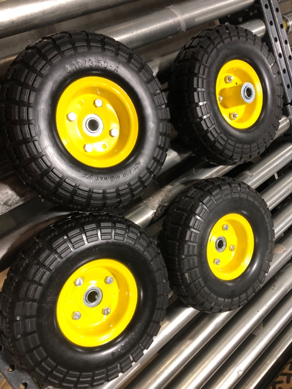 Photo 2 of (4-Pack) 10-Inch Solid Rubber Tires and Wheels