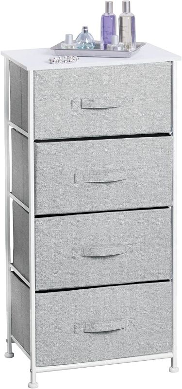 Photo 1 of  Tall Dresser Storage Tower Stand with 4 Removable Fabric Drawers - Steel Frame,