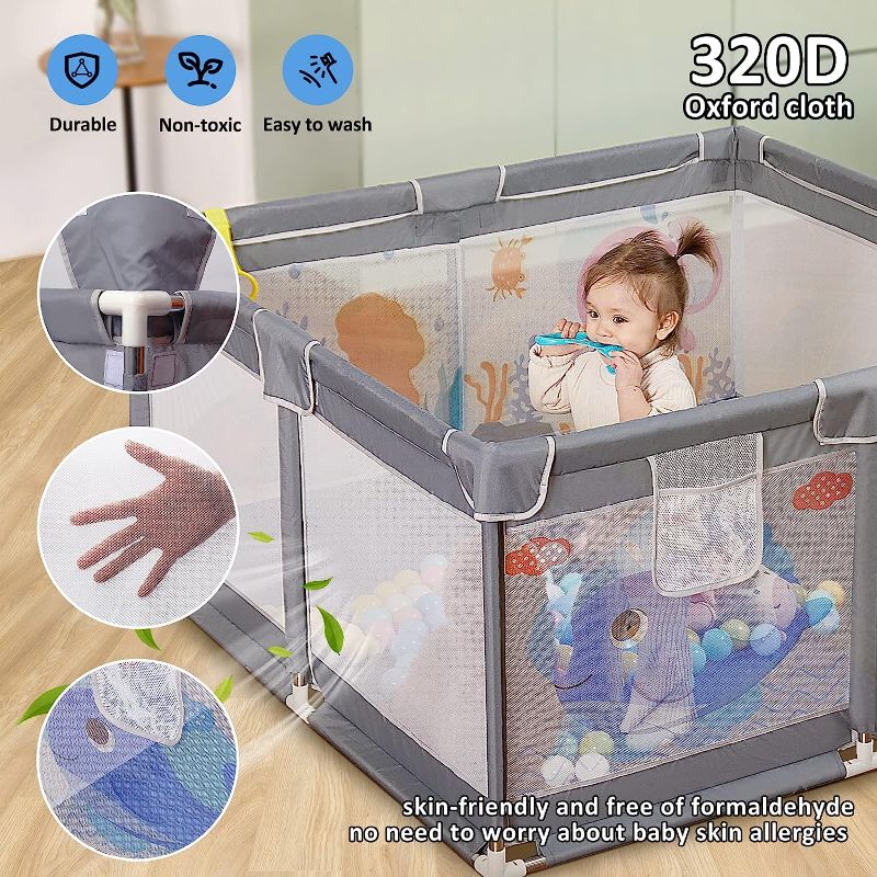 Photo 1 of 
Baby Playpen , Baby Playard, Playpen for Babies with Gate Indoor & Outdoor Kids Activity Center 51in x 51in x 27in