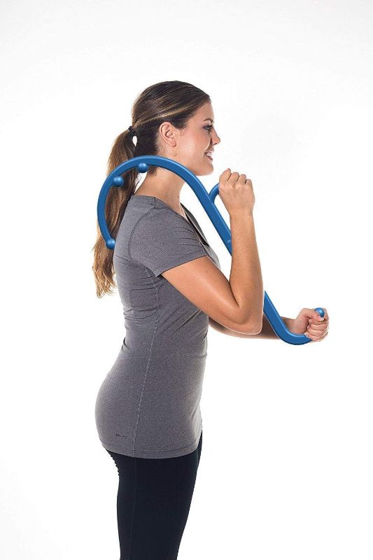 Photo 1 of 
LiBa Back and Neck Massager - Blue - for Trigger Point Fibromyalgia Pain Relief and Self Massage Hook Cane Therapy
