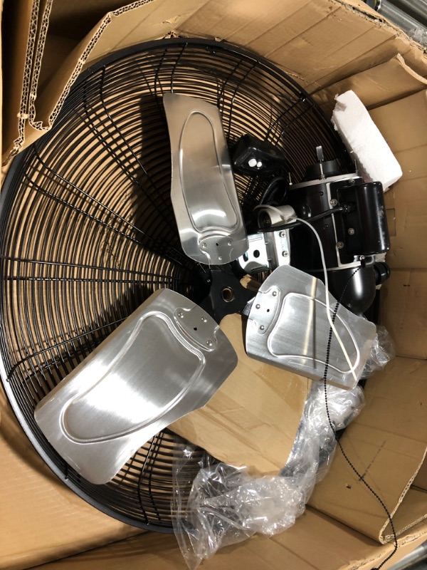 Photo 1 of OEMTOOLS OEM24893 24 Inch Outdoor Oscillating Wall Mount Fan, 6800 CFM Max. Industrial Wall Fan, 90 Degree Outdoor Wall Mount Oscillating Fan