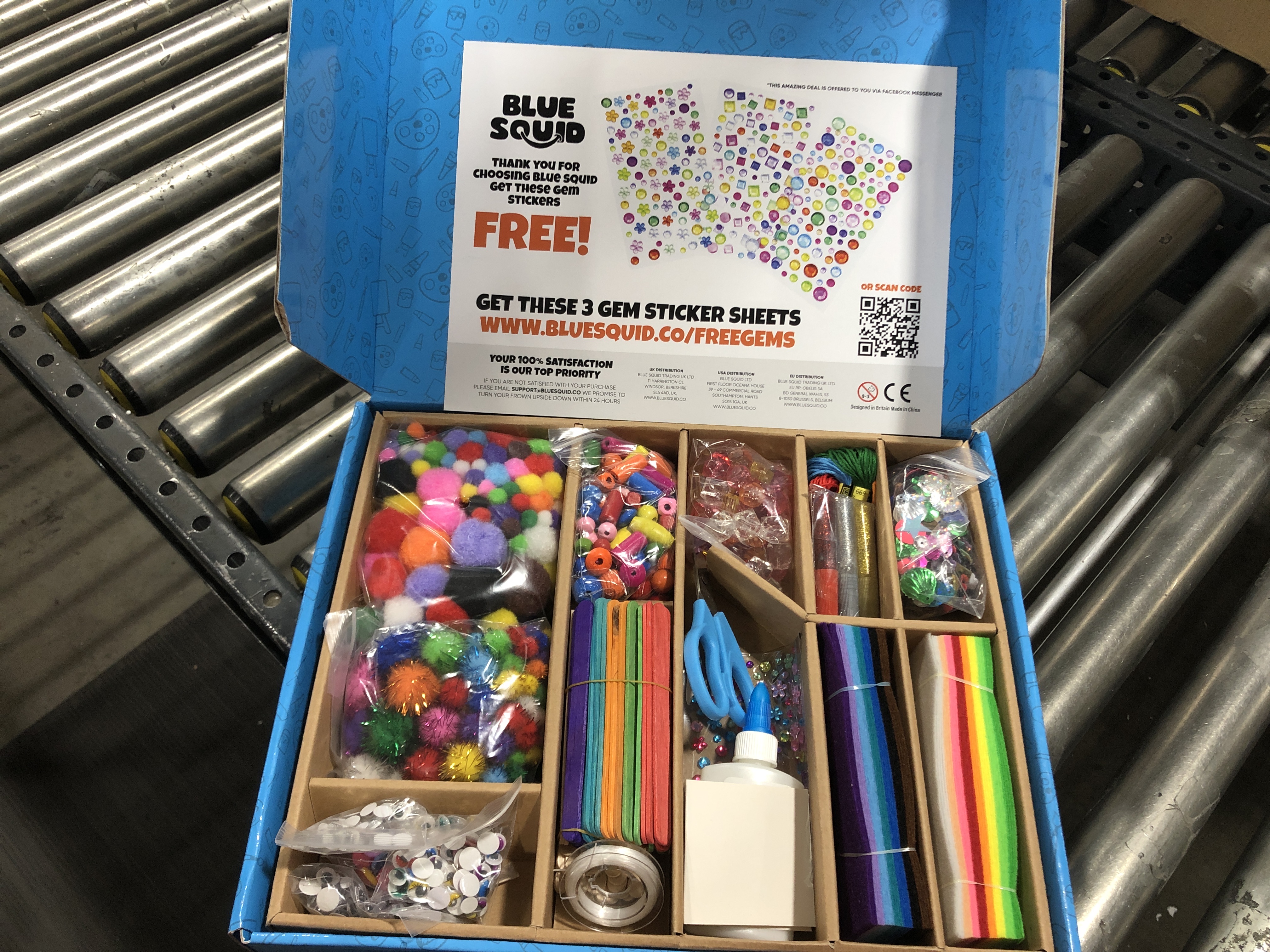 Photo 3 of Blue Squid Arts and Crafts for Kids - *New 3000+ Piece Deluxe Craft Chest - Giant Craft Box for Kids Art Supplies - Craft Kits for Kids Ages 4-12 