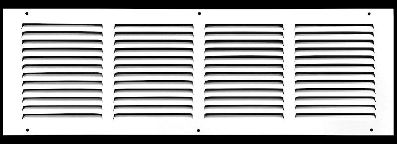 Photo 1 of 22" x 8" Return Air Grille - Sidewall and Ceiling - HVAC Vent Duct Cover Diffuser - [White] [Outer Dimensions: 23.75w X 9.75"h]
