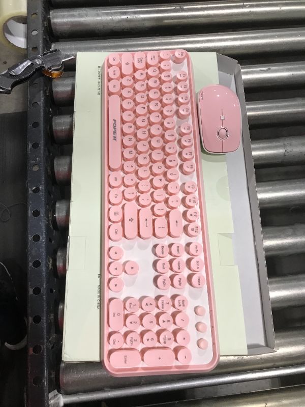 Photo 2 of SADES V2020 Pink Wireless Keyboard with Round Keycaps,2.4GHz Dropout-Free Connection,Long Battery Life,Cute Wireless Moues for PC/Laptop/Mac(Pink)
