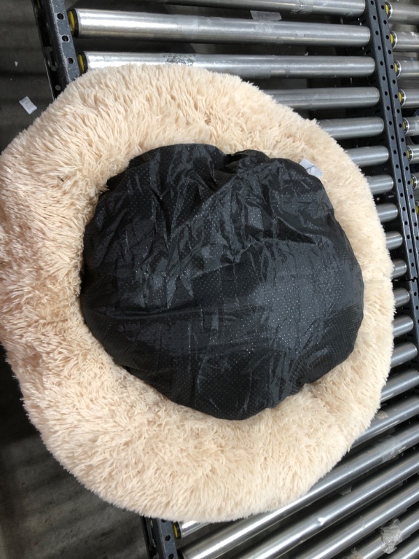 Photo 1 of 35 in tan fluffy circular pet bed