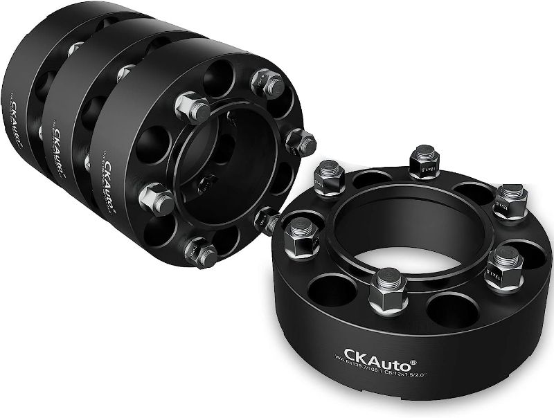 Photo 2 of 
CKAuto 4 Pack 6x5.5 Hub Centric Wheel Spacers, 2.00" 6x139.7mm Wheel Spacers, 106.1mm Center Bore with M12x1.5 Studs