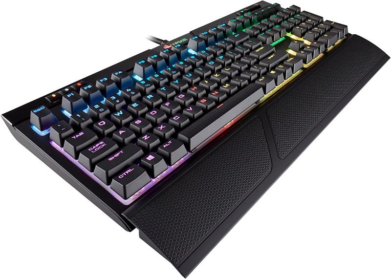 Photo 1 of CORSAIR STRAFE RGB MK.2 Mechanical Gaming Keyboard - USB Passthrough - Linear and Quiet - Cherry MX Red Switch - RGB LED Backlit-17.6 x 6.61 x 1.57 inches 