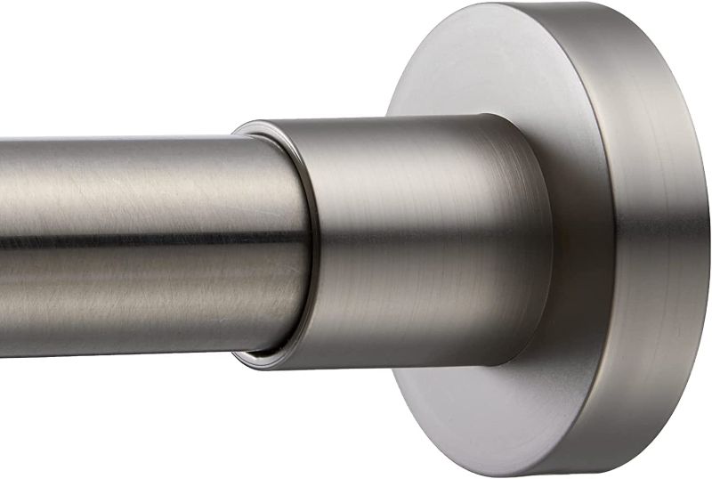 Photo 1 of  EBOATOP Shower Curtain Rod Tension- Never Rust No Drill Non-Slip Spring Tension Shower Rod, 43-73 inches 304 Stainless Steel, Brushed Nickel 