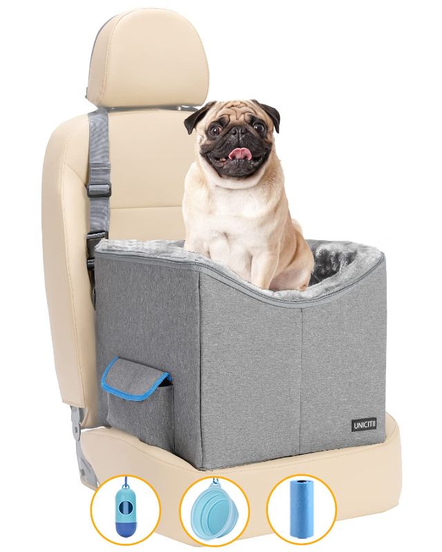 Photo 1 of  UNICITII Lookout Pet Car Booster Seat for Small Dogs, Bucket Booster Pet Seat, Elevated Dog Booster Car Seat, Lookout Dog Car Seat for Small Dogs 