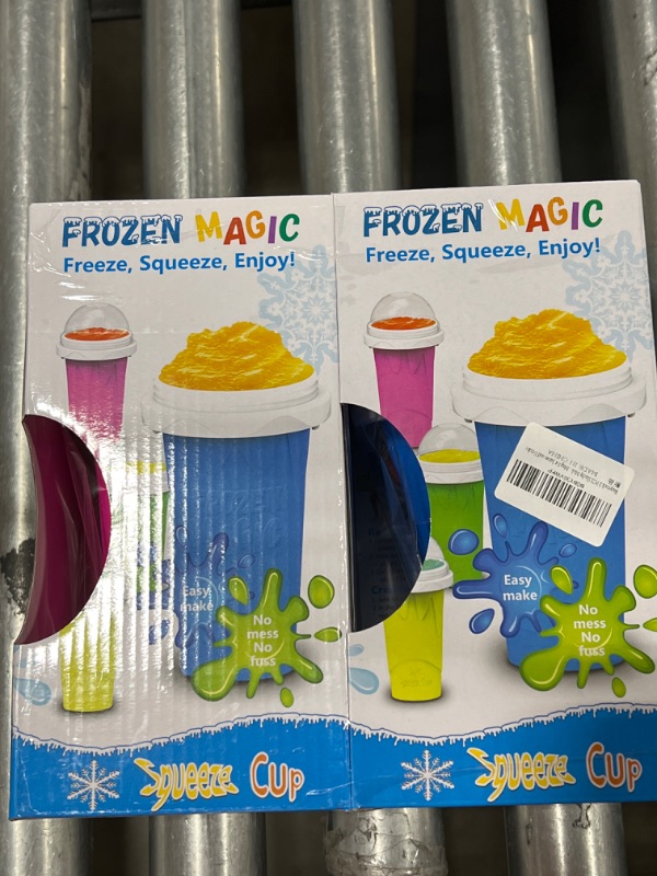 Photo 2 of  PACK OF 2*** Slushy Cup, DIY Slushy/Smoothie Cup, Great Gift Idea, Smoothie Cup, Perfect for Kids, Squeeze Cup, TikTok Slushy Cup, Easy To Use (YELLOW)