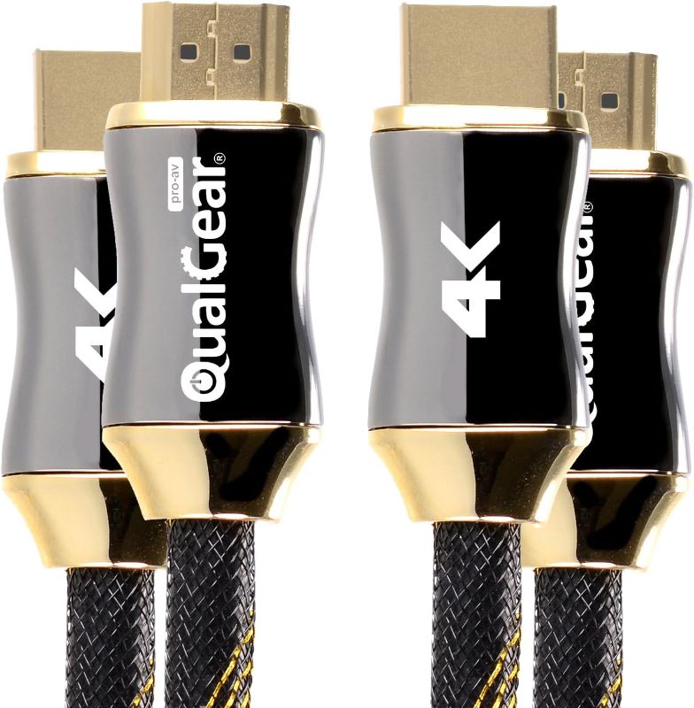 Photo 1 of 3 Feet-2 Pack HDMI Premium Certified 2.0 cable with 24K Gold Plated Contacts, Supports 4K Ultra HD, 3D, 18Gbps, Audio Return Channel, Ethernet (QG-PCBL-HD20-3FT-2PK)
