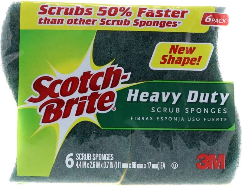 Photo 1 of 
Scotch-Brite 3M Scrub 6 ea, heavy-duty sponge / 6-pack, Yellow and Green