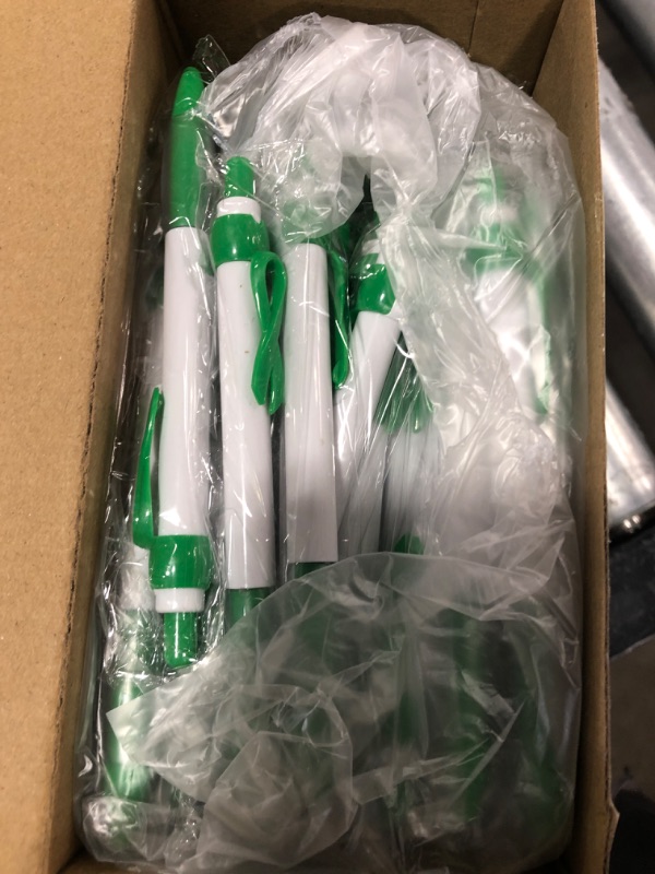 Photo 2 of Mental Health Awareness Retractable Pen Green Ribbon Liver Cancer Kidney Disease Awareness Black Ink Ballpoint Pen Bulk with Individual Packed for Charity Volunteers Activities Supplies (100 Pcs)