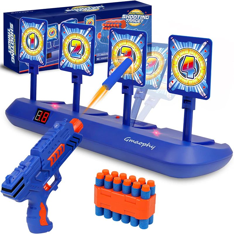 Photo 1 of GMAOPHY Digital Shooting Targets with Foam Dart Toy Shooting Blaster, 4 Targets Auto Reset Electronic Scoring Toys, Shooting Toys for Age of 5 6 7 8 9 10+ Years Old Kid Boys Girls
