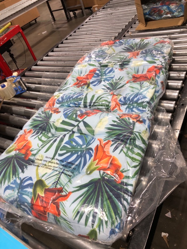 Photo 1 of  BLUE TROPICAL LONG  SEAT CUSHION 