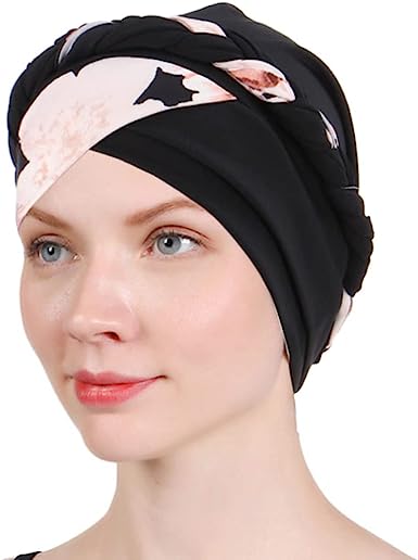 Photo 1 of 4 Packs Women Turban Twisted Beaded Braid Chemical Cancer Headscarf Cap Hair Covered Wrap Hat 