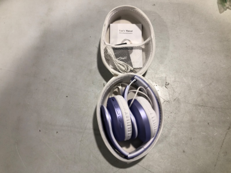 Photo 2 of Bluetooth Headphones Over-Ear, Zihnic Foldable Wireless and Wired Stereo Headset Micro SD/TF, FM for Cell Phone,PC,Soft Earmuffs &Light Weight for Prolonged Wearing (Purple)