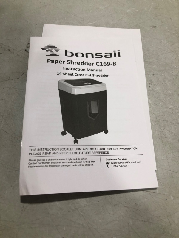 Photo 3 of Bonsaii 14-Sheet Office Paper Shredder, 40-Minute Home Office Heavy Duty Shredder, Cross Cut Shredder for Home Use, CDs, Mails, Staple, Clip, with 4 Casters (C169-B) 4 0 Minute - 14 Sheet