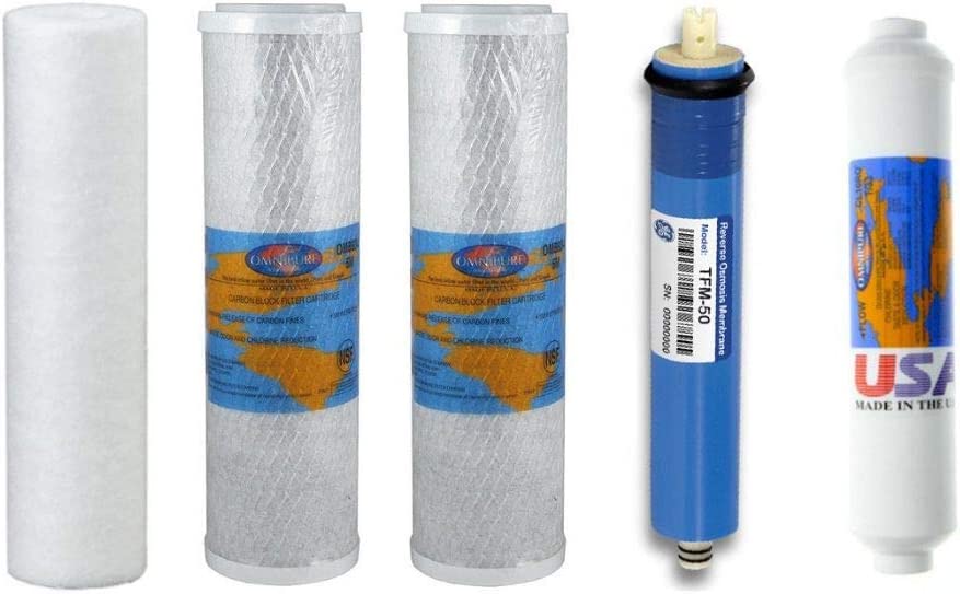 Photo 1 of Replacement Filter Kit for Proline Plus RO Water Filtration System - 1 year Supply of 5 Compatible Filters Includes Reverse Osmosis Membrane, Carbon Block Filters, Sediment Filter, and GAC Cartridge 