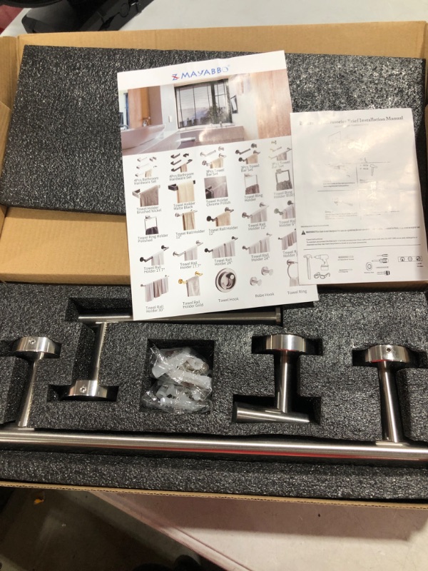 Photo 1 of 4-Pieces Set Brushed Nickel Bathroom Hardware