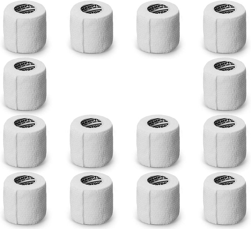 Photo 1 of (14-Pack) 2” x 5 Yards | White Self Adhesive Bandage Wrap – Breathable Self Adherent Wrap for People & Pets - Athletic Elastic Cohesive Bandage for Sports Injury: Ankle, Knee & Wrist sprains 