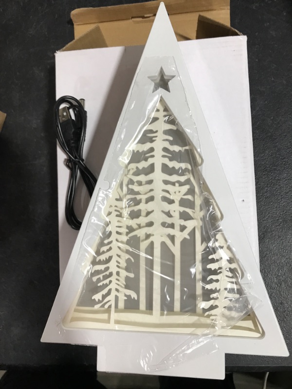 Photo 1 of Aquatrend Christmas Tree Paper Carving Lamp Holiday Decor Light Party Night Light Gift Family Garden Decoration