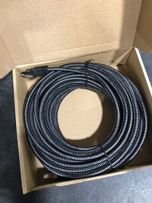 Photo 2 of Amazon Basics Braided RJ45 Cat-7 Gigabit Ethernet Patch Internet Cable - 50 Feet 50-Foot