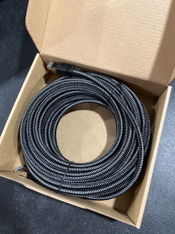 Photo 2 of Amazon Basics Braided RJ45 Cat-7 Gigabit Ethernet Patch Internet Cable - 50 Feet 50-Foot