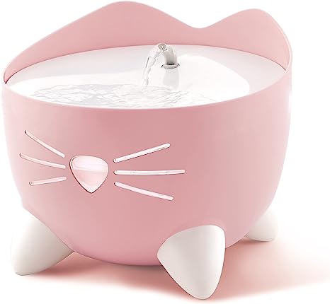 Photo 1 of Catit PIXI Drinking Fountain – Cat Water Fountain with Triple Filter and Ergonomic Drinking Options, Pink