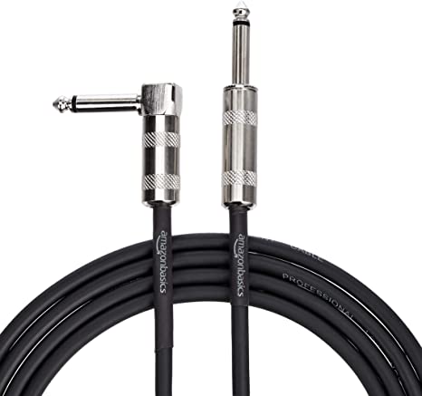 Photo 1 of Amazon Basics 1/4 Inch Right-Angle Instrument Cable - 20 Foot (Black)
