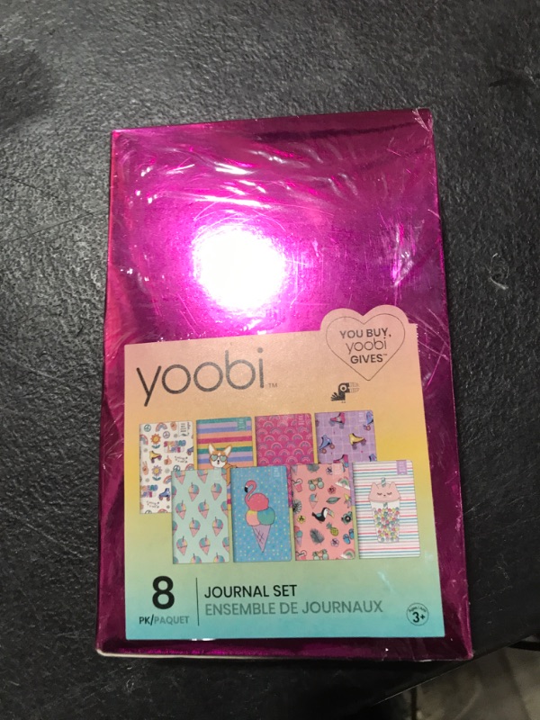 Photo 2 of Yoobi Journal Set, Cute Notebook in 8 Fun Prints, Lined Journal Notebook, College Ruled Paper, 35 pages each, Gift Set for Women & Kids, Cute Journals