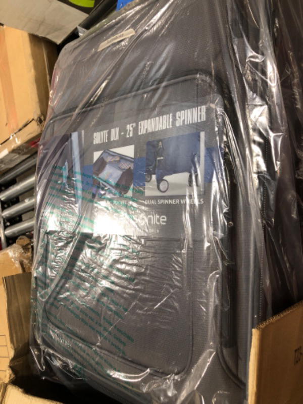 Photo 1 of Samsonite Solyte DLX Softside Expandable Luggage with Spinner Wheels, Mineral Grey, Checked-Medium 25-Inch Checked-Medium 25-Inch Mineral Grey