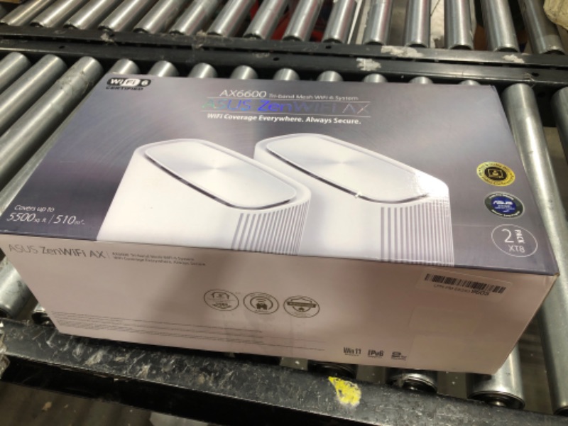 Photo 1 of ASUS ZenWiFi AX6600 Tri-Band Mesh WiFi 6 System (XT8 2PK) - Whole Home Coverage up to 5500 sq.ft & 6+ rooms, AiMesh, Included Lifetime Internet Security, Easy Setup, 3 SSID, Parental Control, White AX6600 | Tri-Band | 2PKs