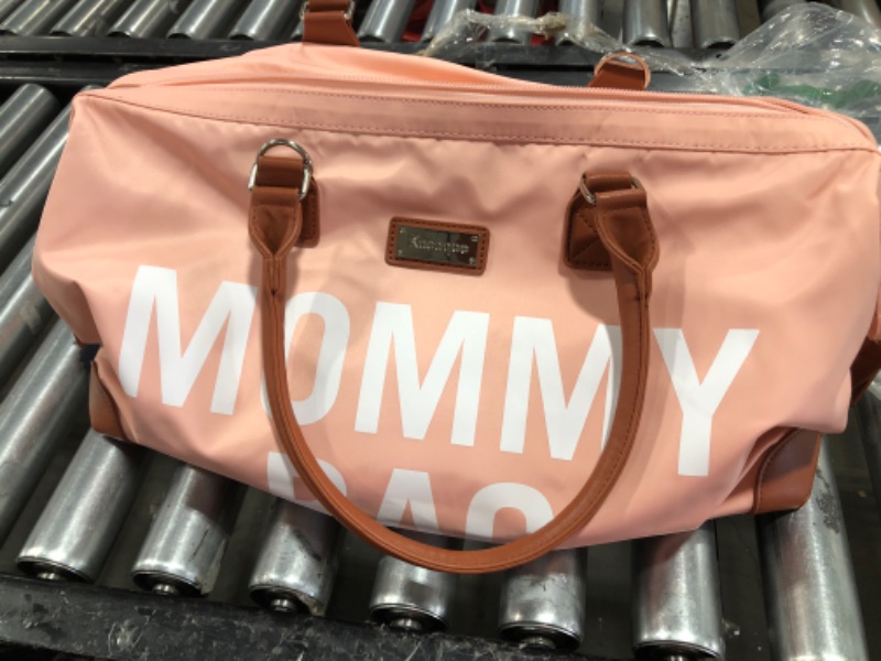 Photo 1 of Diaper Bag Tote, KABAQOO Mommy Bag for Hospital & Maternity with 2 Organizing Pouches, Large Waterproof Travel Baby Bag for Mom, Newborn Registry Baby Shower Gifts, Pink