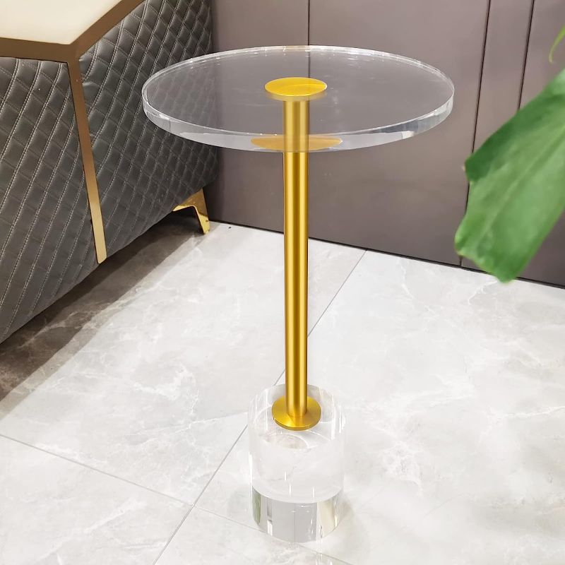 Photo 1 of 
Tragaomx Clear Acrylic End Table Small Round Side Table 12x12x22inch for Living Room Bedroom Office Decoration
