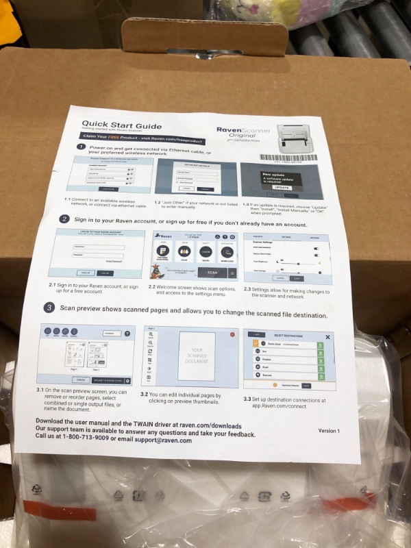 Photo 5 of Raven Original Document Scanner - Huge Touchscreen, Color Duplex Feeder (ADF), Wireless Scanning to Cloud, WiFi, Ethernet, USB, Home or Office Desktop (2nd Gen) White