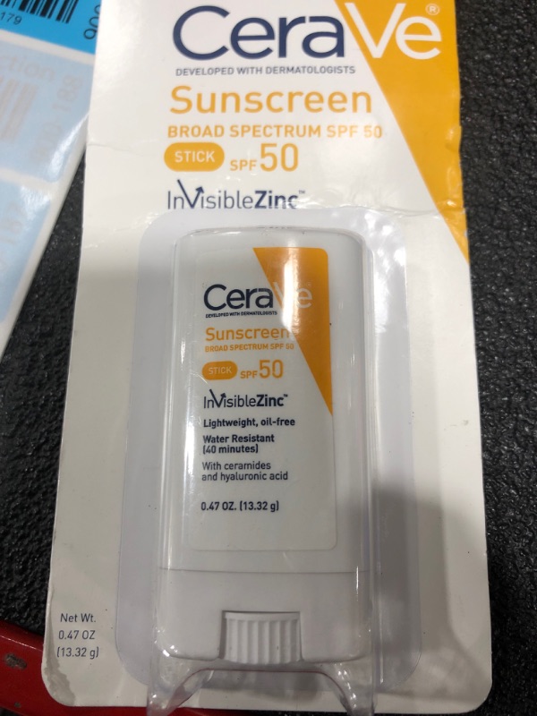 Photo 2 of CeraVe Mineral Sunscreen Stick for Kids & Adults | 100% Mineral Sunscreen, Zinc Oxide & Titanium Dioxide with Hyaluronic Acid and Ceramides | Broad Spectrum SPF 50 | Fragrance Free | 0.47 Ounce