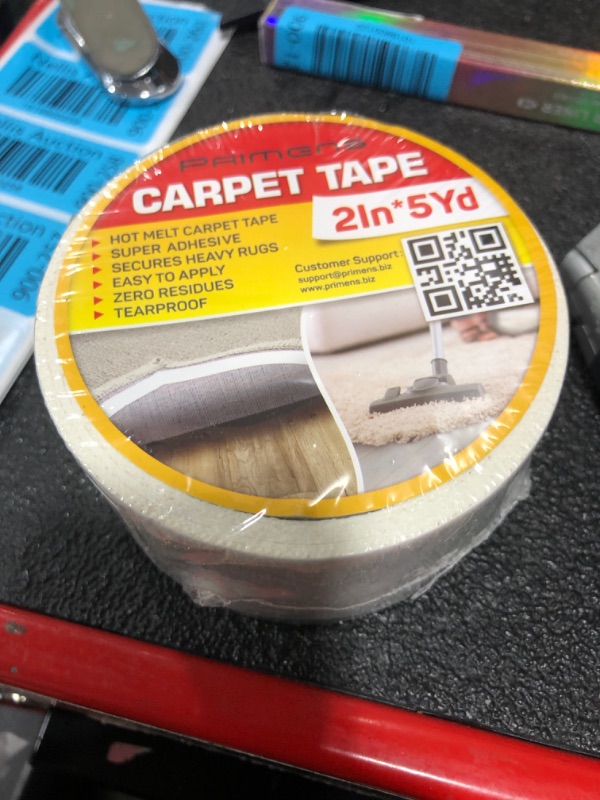 Photo 2 of Double Sided Carpet Tape - Rug Grippers Tape for Area Rugs and Hardwood Floors - Carpet Binding Tape Removable, Residue Free, Strong Adhesive and Heavy Duty Stickers Tape, Hardwood Safe 2inch/5yards 2 Inch / 5 Yards