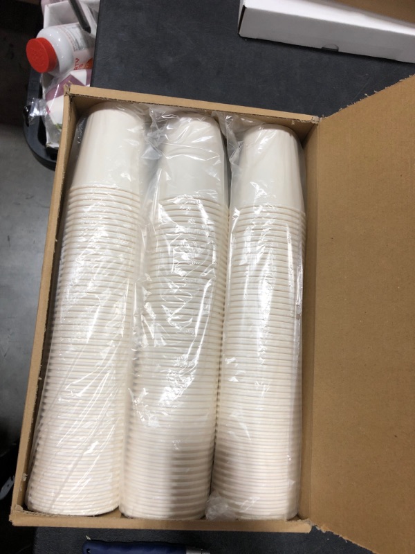 Photo 2 of [300 Pack]8 oz Paper Cups,White Disposable Coffee Cups,Hot/Cold Beverage Drinking Cups for Water, Juice White 8 oz