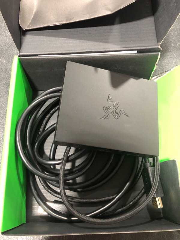 Photo 2 of Razer Ripsaw HD Game Streaming Capture Card: 4K Passthrough - 1080P FHD 60 FPS Recording - Compatible W/PC, PS4, Xbox One, Nintendo Switch--USED, UNABLE TO TEST