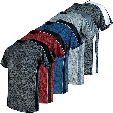 Photo 1 of 5 Pack Mens Gym Shirts for Men Workout Tshirts Shirts for Men Pack, Men's Athletic Shirts & Tees, Dri Fit Shirts for Men XL