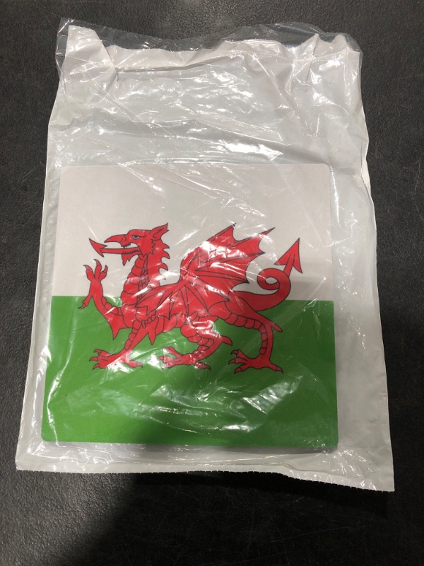 Photo 1 of 3dRose 8 x 8 x 0 25 Inches Flag of Wales Welsh Red Dragon on White and Green PAD