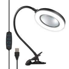 Photo 1 of 10X Magnifying Glass Desk Lamp with Metal Clamp for Table, 72 LED Lights, Large Lens, 15" Gooseneck