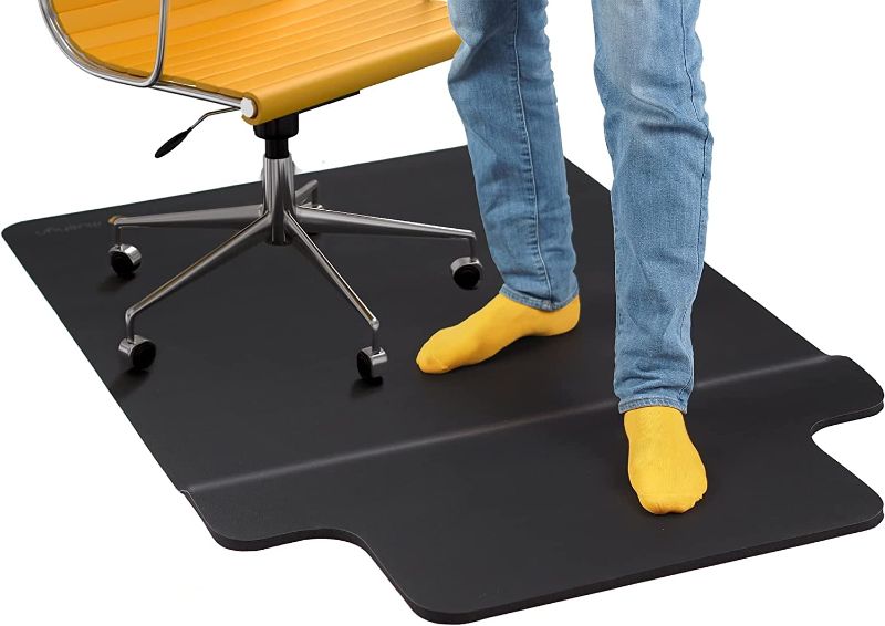 Photo 1 of Office Chair Mat with Anti Fatigue Cushioned Foam - Chair Mat for Hardwood Floor with Foot Rest Under Desk - 2 in 1 Chairmat Standing Desk Anti-Fatigue Comfort Mat for Hard Floor - Size 54”x 36”
