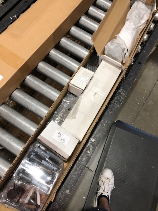 Photo 1 of SMARTSTANDARD 6FT Sliding Barn Door Hardware Whole Kit (Include 6ft Track Kit & Pull Handle Set & Floor Guide), Smoothly and Quietly, Easy to Install, Fit 36" Wide Door Panel (J Shape) 6 Feet