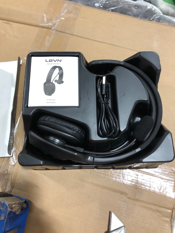 Photo 2 of Limited-time deal: Sarevile Trucker Bluetooth Headset, V5.2 Wireless Headset with Upgraded Microphone AI Noise Canceling, On Ear Bluetooth Headphone with Mute for Driver Office Call Center