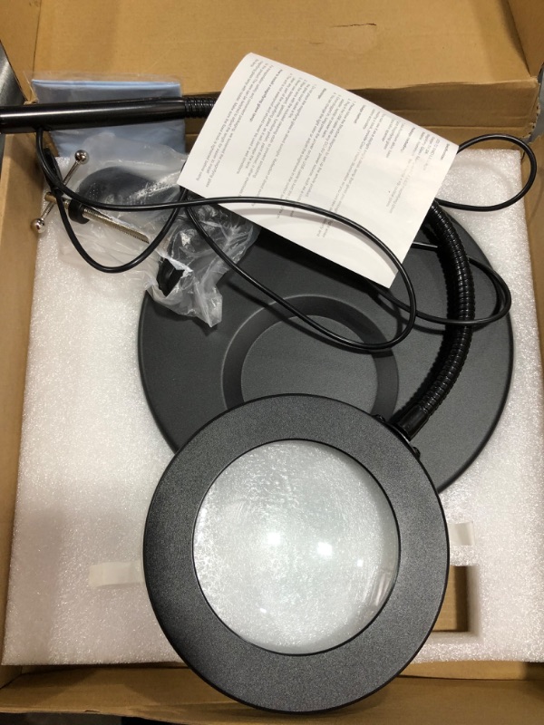 Photo 3 of ?Upgraded? 5X LED Magnifying Lamp, HITTI 1,800 Lumens Stepless Dimmable, 3 Color Modes, 8-Diopter 4.2? Real Glass Lens Magnifier Desk lamp, Magnifying Light and Stand for Crafts, Reading, Close Work
