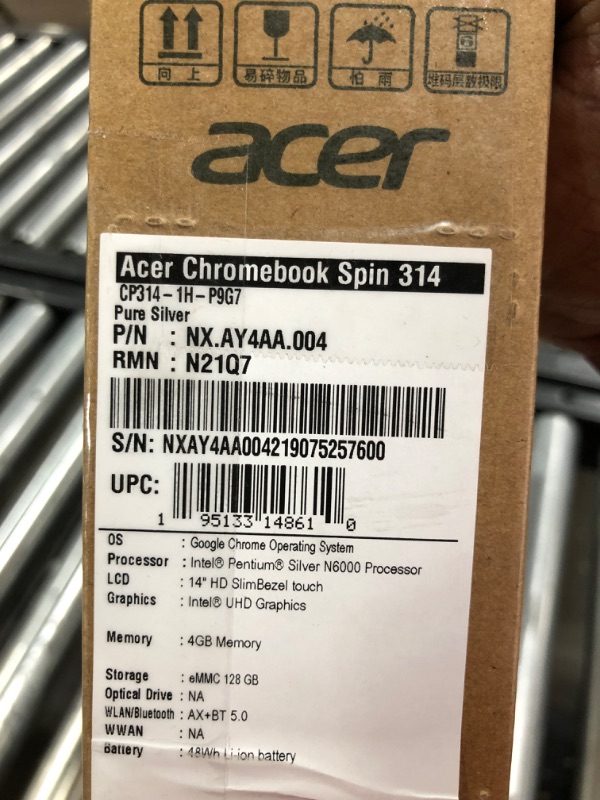 Photo 4 of Acer Chromebook Spin 314 Convertible Laptop | Intel Pentium Silver N6000 | 14 Full HD IPS Touch Display | 4GB LPDDR4X | 128GB EMMC | DTS Audio | Inte
