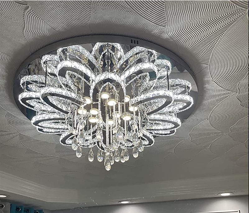 Photo 1 of W32'' Chanderlier Lights for Living Room Large Chandeliers Bedroom Flush Chandeliers Modern Crystal Ceiling Chandelliers for Foyer Dining Room Hallway Bedroom Interior Luxury LED Ligting 