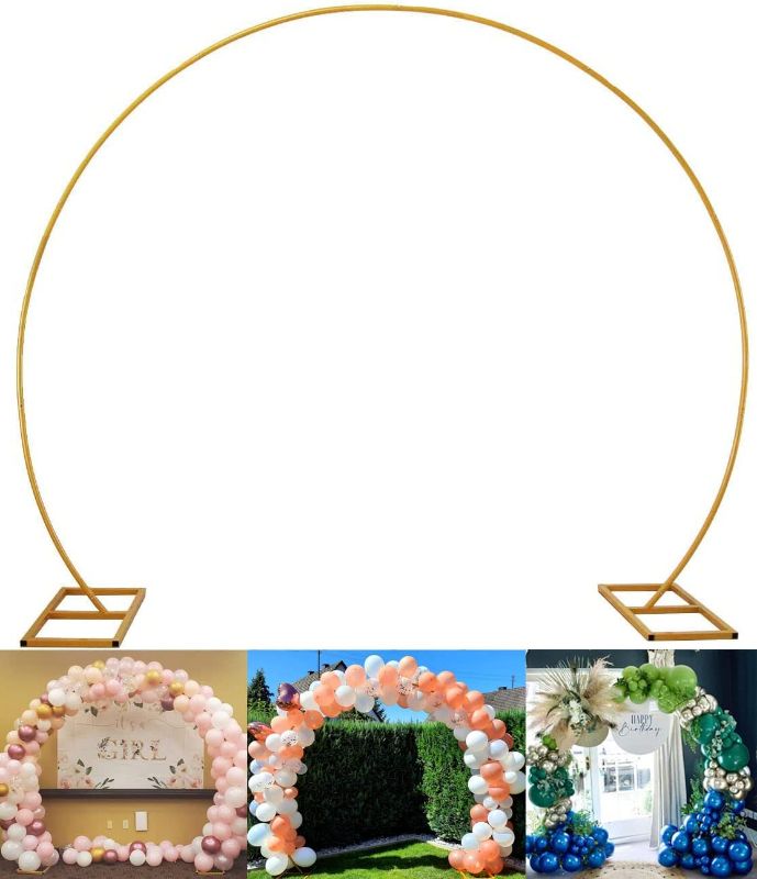 Photo 1 of (2.7M) Golden Metal Balloon Arch Kit Decoration, Large Size Flower Balloon Arch for Wedding Graduation Baby Shower and Birthday Party Supplies Decorations